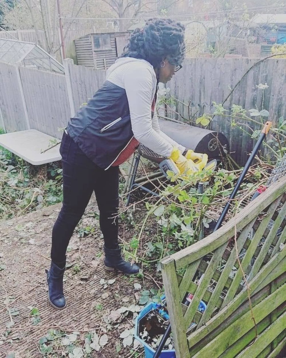 Gardening in washing up gloves